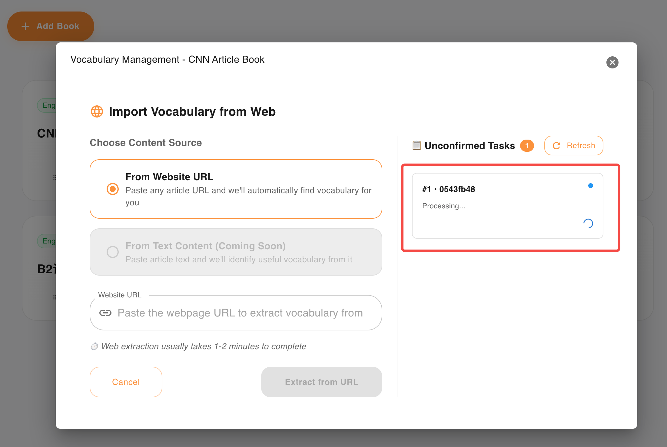 extract vocabulary from any webpage article step 4